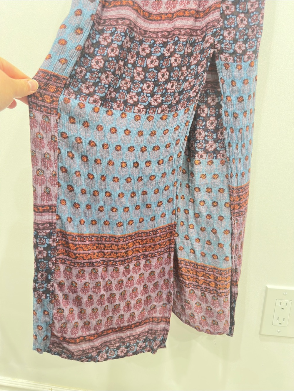American Eagle Boho Patchwork Floral Maxi Dress XS - Picture 5 of 10
